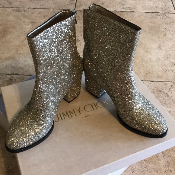jimmy choo silver boots